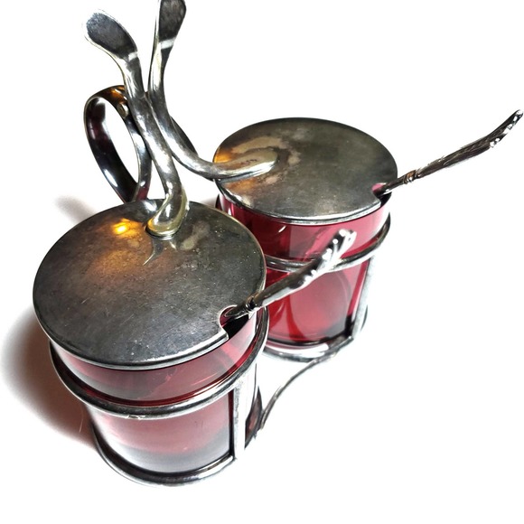 Vintage| Hukin & Heath Jam Jar Duo